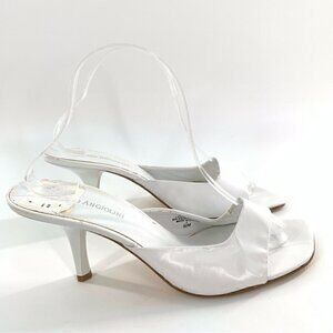 Enzo Angiolini womens heels size 8.5 marabellee white leather party Barbiecore